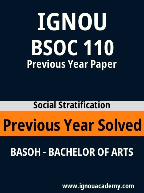 BSOC 110 Previous Year Solved Question Paper