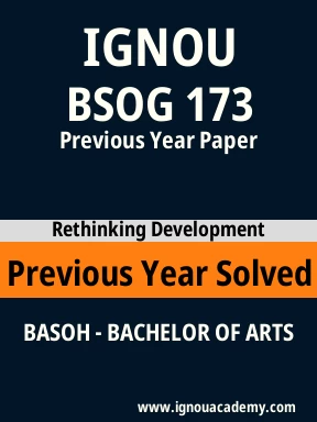 BSOG 173 Previous Year Solved Question Paper