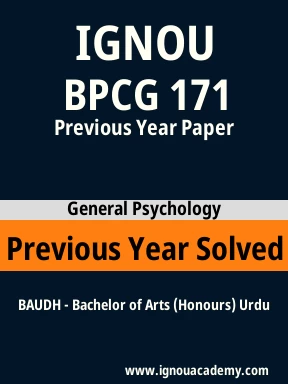 BPCG 171 Previous Year Solved Question Paper