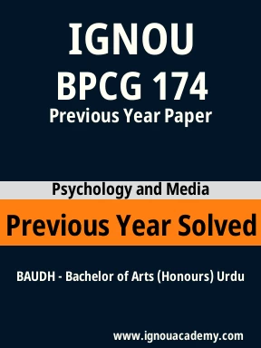 BPCG 174 Previous Year Solved Question Paper