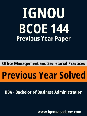 BCOE 144 Previous Year Solved Question Paper