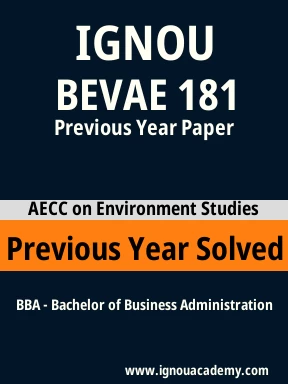 BEVAE 181 Previous Year Solved Question Paper