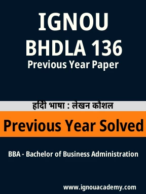 BHDLA 136 Previous Year Solved Question Paper