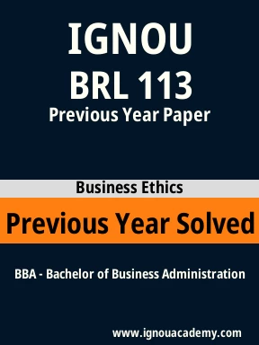 BRL 113 Previous Year Solved Question Paper
