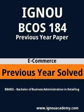 BCOS 184 Previous Year Solved Question Paper