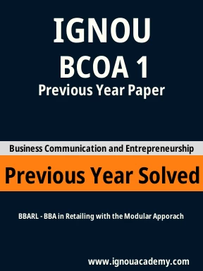 BCOA 1 Previous Year Solved Question Paper