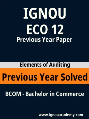 ECO 12 Previous Year Solved Question Paper