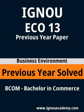 ECO 13 Previous Year Solved Question Paper