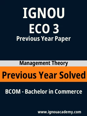 ECO 3 Previous Year Solved Question Paper