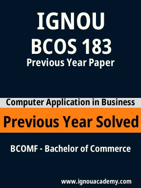 BCOS 183 Previous Year Solved Question Paper