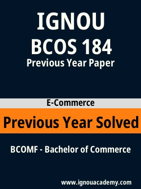 BCOS 184 Previous Year Solved Question Paper