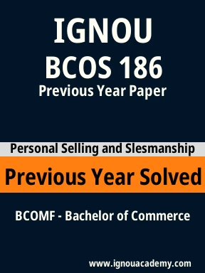 BCOS 186 Previous Year Solved Question Paper