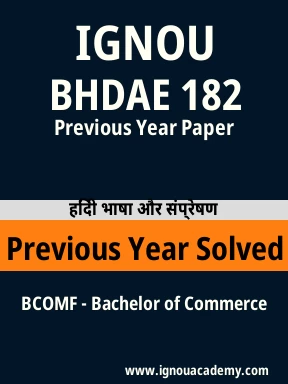 BHDAE 182 Previous Year Solved Question Paper