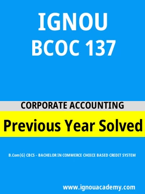 BCOC 137 Previous Year Solved Question Paper