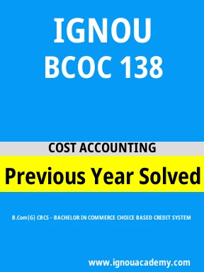 BCOC 138 Previous Year Solved Question Paper