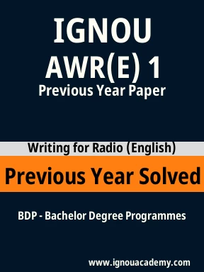 AWR(E) 1 Previous Year Solved Question Paper