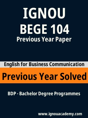 BEGE 104 Previous Year Solved Question Paper