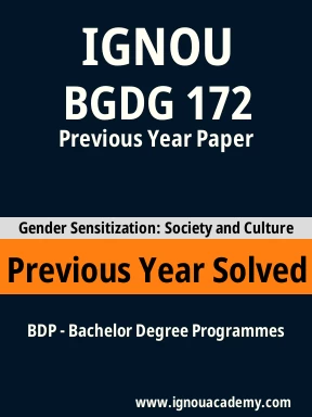 BGDG 172 Previous Year Solved Question Paper