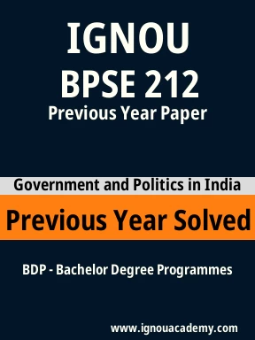 BPSE 212 Previous Year Solved Question Paper