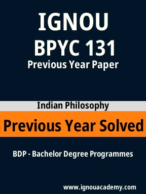 BPYC 131 Previous Year Solved Question Paper