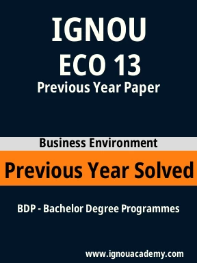 ECO 13 Previous Year Solved Question Paper