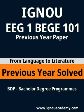 EEG 1 BEGE 101 Previous Year Solved Question Paper