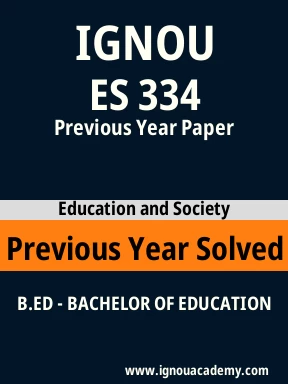 ES 334 Previous Year Solved Question Paper