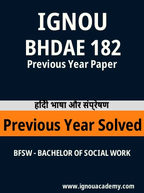 BHDAE 182 Previous Year Solved Question Paper