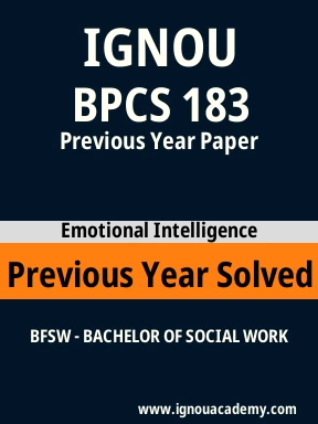 BPCS 183 Previous Year Solved Question Paper