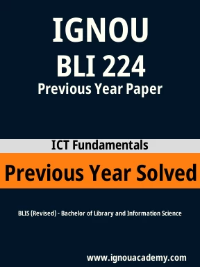 BLI 224 Previous Year Solved Question Paper