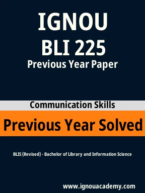 BLI 225 Previous Year Solved Question Paper