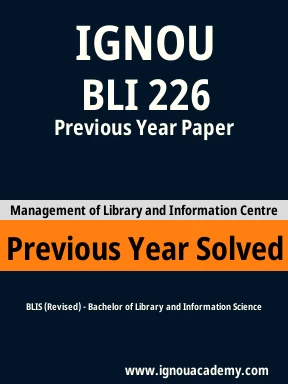 BLI 226 Previous Year Solved Question Paper