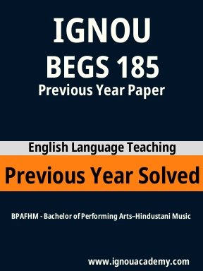 BEGS 185 Previous Year Solved Question Paper
