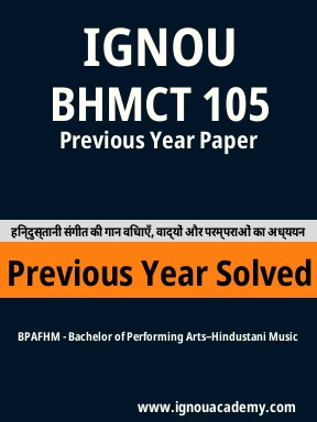 BHMCT 105 Previous Year Solved Question Paper
