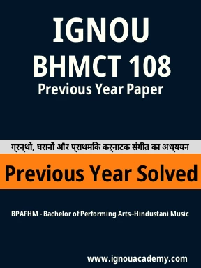 BHMCT 108 Previous Year Solved Question Paper