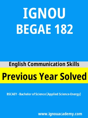 BEGAE 182 Previous Year Solved Question Paper