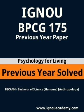 BPCG 175 Previous Year Solved Question Paper