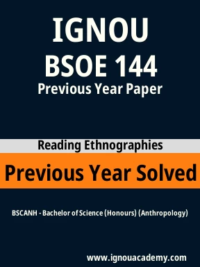 BSOE 144 Previous Year Solved Question Paper