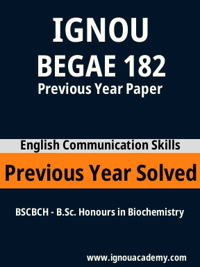 BEGAE 182 Previous Year Solved Question Paper