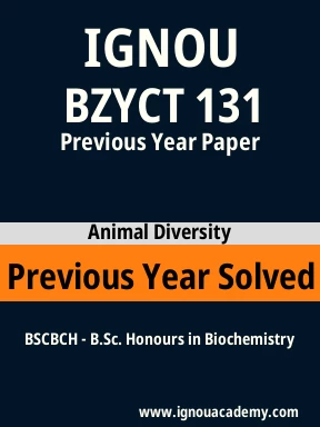 BZYCT 131 Previous Year Solved Question Paper