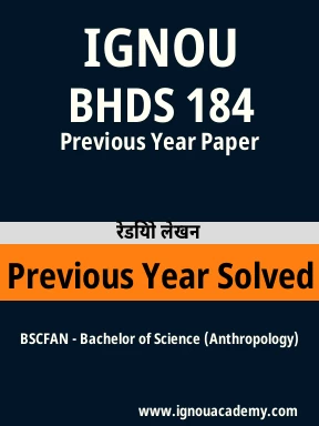 BHDS 184 Previous Year Solved Question Paper