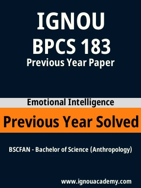 BPCS 183 Previous Year Solved Question Paper