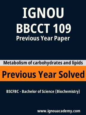 BBCCT 109 Previous Year Solved Question Paper
