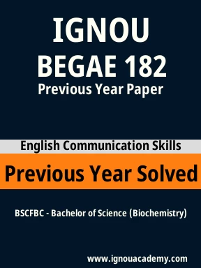 BEGAE 182 Previous Year Solved Question Paper
