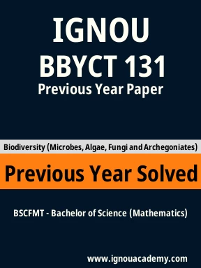 BBYCT 131 Previous Year Solved Question Paper