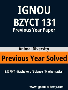 BZYCT 131 Previous Year Solved Question Paper