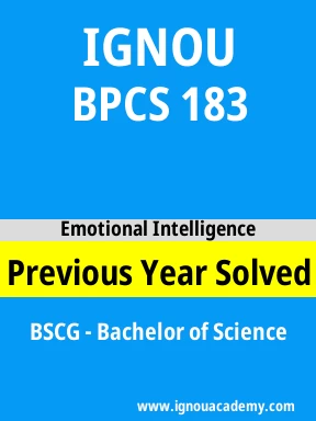 BPCS 183 Previous Year Solved Question Paper