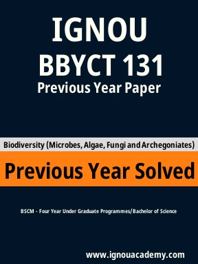 BBYCT 131 Previous Year Solved Question Paper