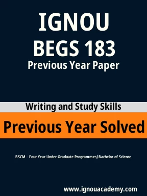 BEGS 183 Previous Year Solved Question Paper