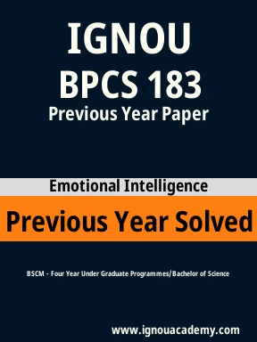 BPCS 183 Previous Year Solved Question Paper
